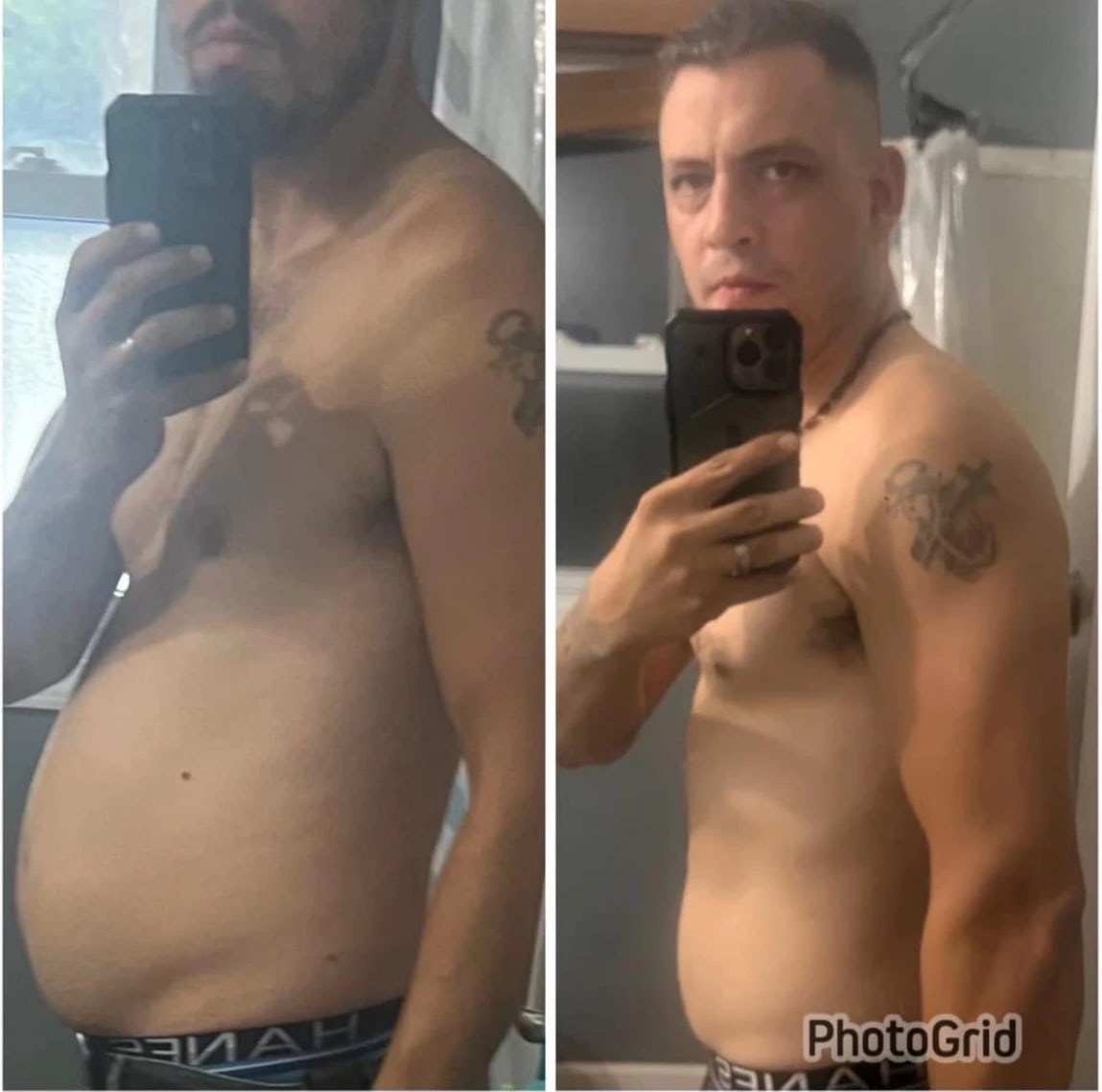 Community member before and after